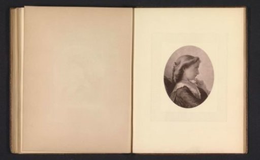 Photographic reproduction of a print after a painting of a woman in thought by François-Claudius Compte-Calix