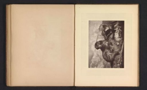 Photographic reproduction of a print after a painting with a dog and two hunting trophies by Edwin Henry Landseer