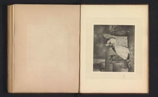 Photographic reproduction of a print after a painting with two reading women by Benjamin Vautier