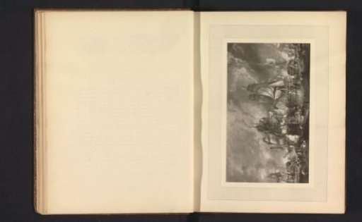 Photographic reproduction of a print after the painting The Battle of Trafalgar by William Clarkson Stanfield