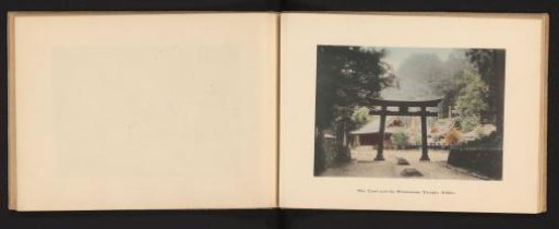 View of a torii and the Futarasan jinja in Nikko