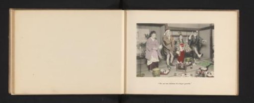 Two geisha and two men dancing in a tea house in Japan