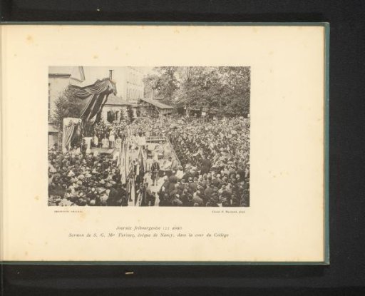 Gathering of people in Fribourg, presumably commemorating the death day of Petrus Canisius in 1597