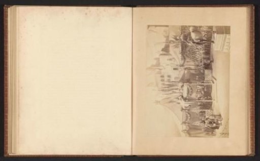 Photographic reproduction of a painting depicting Queen Victoria knighting Mayor John Morris during an unveiling ceremony in Wolverhampton
