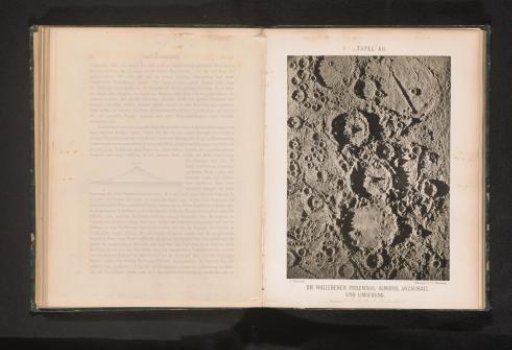 Plaster model of the lunar craters Arzachel, Ptolemaeus and Alphonsus, viewed from above