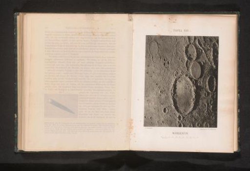 Plaster model of the lunar crater Wargentin, viewed from above