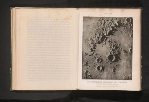 Plaster model of the lunar crater Archimedes, viewed from above