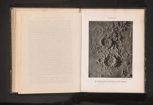 Plaster model of the lunar craters Aristoteles and Eudoxus, viewed from above