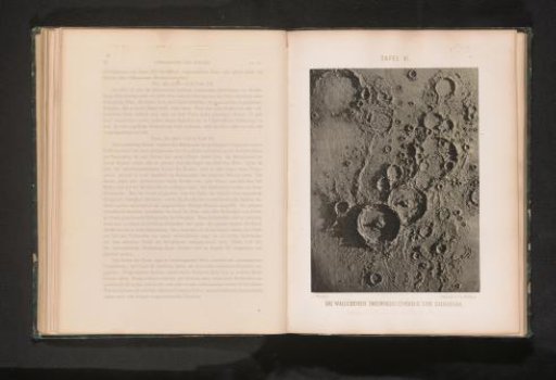 Plaster model of the lunar craters Theophilus, Cyrillus and Catharina, viewed from above