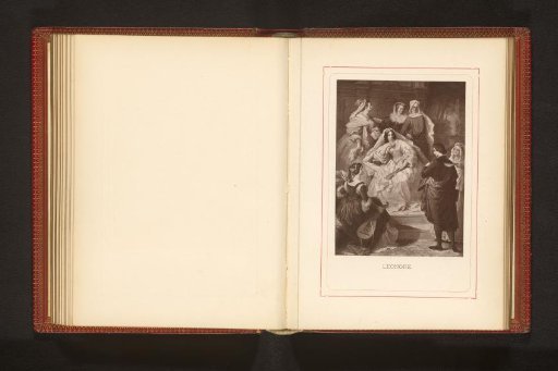 Photographic reproduction of a drawing depicting Alfonso before Leonore