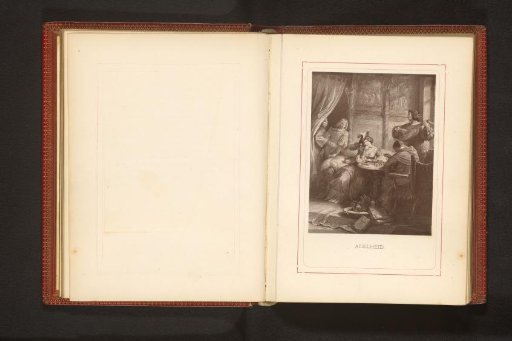 Photographic reproduction of a drawing depicting Adelheid playing chess against the Bishop of Bamberg