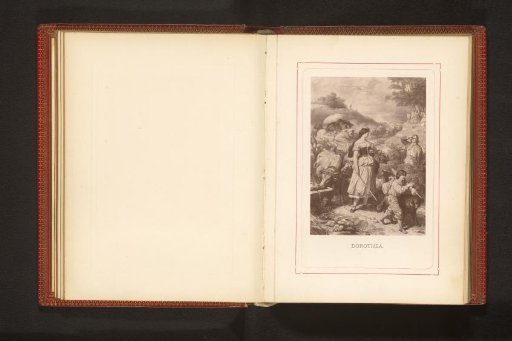 Photographic reproduction of a drawing depicting Hermann meeting Dorothea