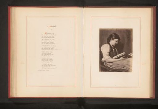 Photographic reproduction of a painting depicting a reading girl