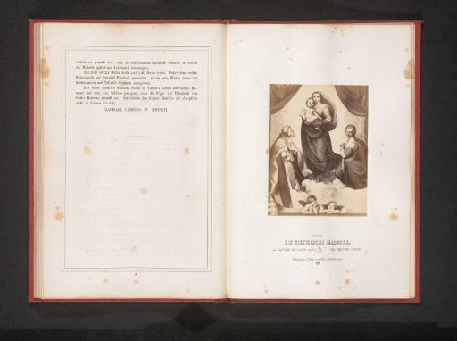 Photographic reproduction of a print after a painting, depicting the Sistine Madonna