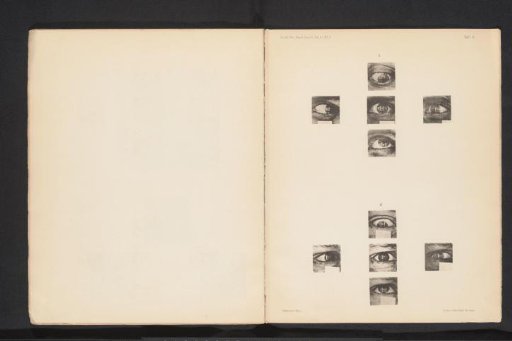 Ten eyes with squares reflected in them