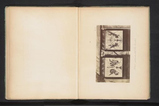Photographic reproduction of a drawing of wall paintings in a ruin of a house on the Palatine in Rome
