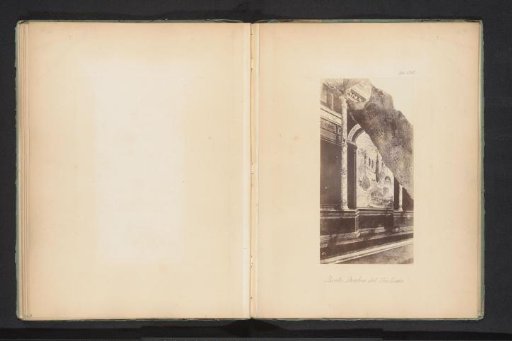 Photographic reproduction of a drawing of a wall painting in the triclinium of a ruin of a house on the Palatine in Rome