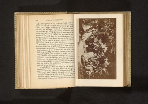 Photographic reproduction of a painting of people dancing the Tarantella in the garden of Villa Borghese