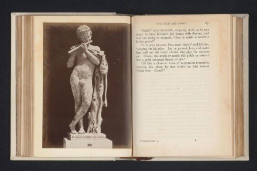 Marble Sculpture of a Faun with a Flute in a Museum in Rome