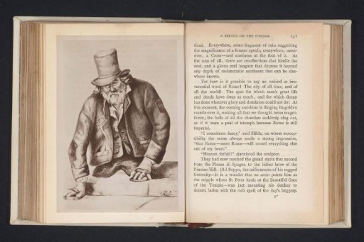 Photographic reproduction of a drawing of a man without legs, possibly named Beppo