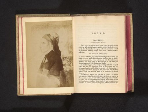 Photographic reproduction of a fresco, depicting a portrait of Dante Alighieri