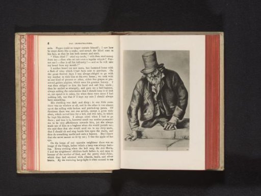 Photographic reproduction of a drawing depicting a man without legs