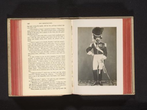 Portrait (presumably) of a grenadier in uniform with a bearskin cap and sabre