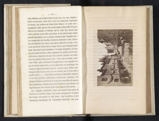 Photographic reproduction of a painting depicting a procession in a street (presumably) in Italy