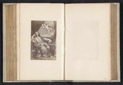 Photographic reproduction of a painting depicting Mary Magdalene in meditation