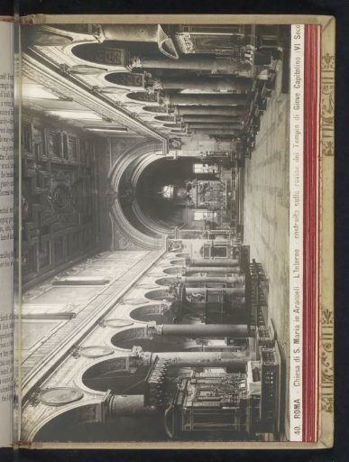 Interior of Santa Maria in Aracoeli in Rome, with a view of the choir