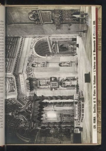 Interior of St. Peter's Basilica in Vatican City, with a view of Bernini's Baldachin