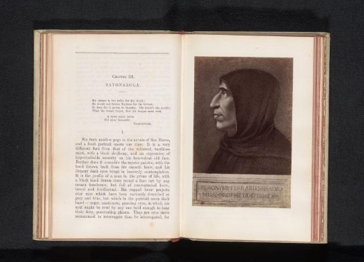 Photographic reproduction of a painting depicting a portrait of Girolamo Savonarola