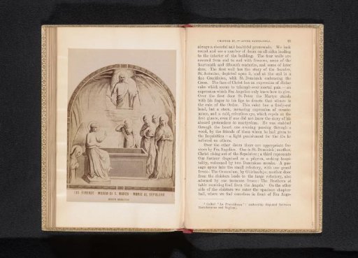 Photographic reproduction of a print after a fresco depicting the empty tomb of Mary