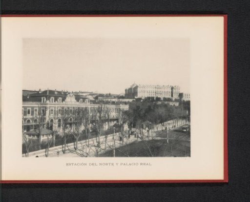 View of a station and the Royal Palace of Madrid