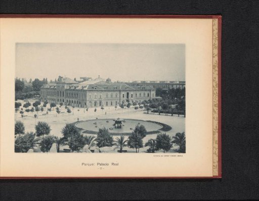 View of a palace in Barcelona, possibly the Palau Reial de Pedralbes