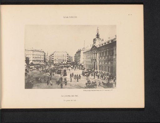 View of the Puerta del Sol in Madrid with the Real Casa de Correos on the right