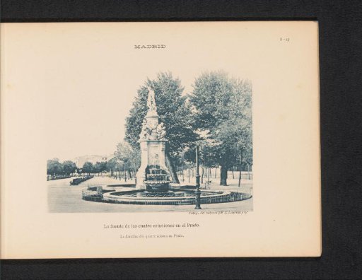 View of the Apollo Fountain on the Paseo del Prado in Madrid