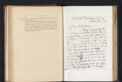 Photographic reproduction of a letter from David Cox to William Roberts in January 1841