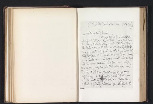Photographic reproduction of a letter from David Cox to William Roberts on 12 January 1841