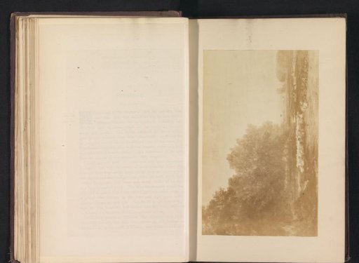 Photographic reproduction of a drawing of Lugg Meadow near Hereford with a flock of sheep by David Cox