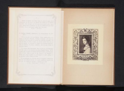 Photographic reproduction of a portrait of Mrs. Visconti, possibly by Raphael