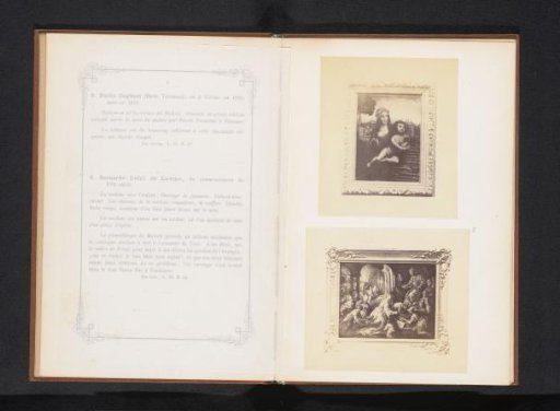 Photographic reproductions of a Madonna and Child, possibly by Bernardino Luini, and a painting of Solomon before the Queen of Sheba, possibly by Pietro da Cortona