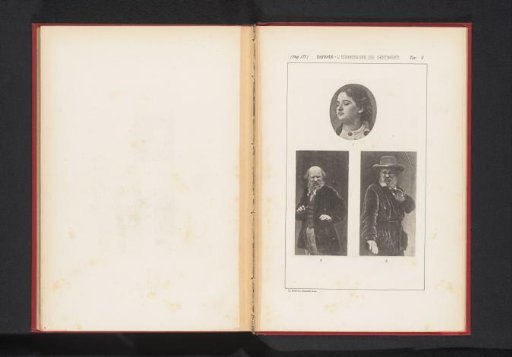 Three portraits of unknown men and women showing contempt