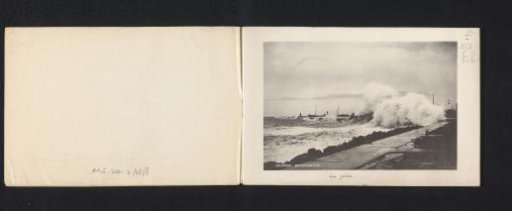 View of Waves Breaking Against a Breakwater