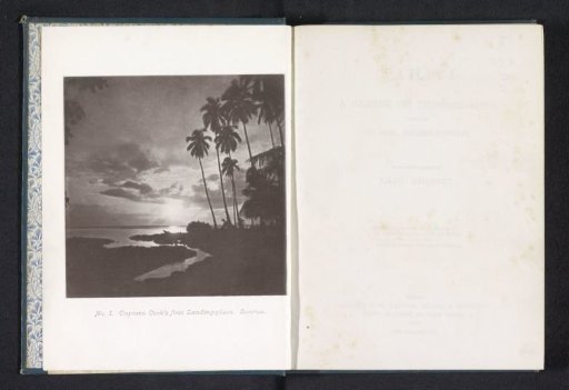 View of a beach with palm trees at sunrise in Tahiti