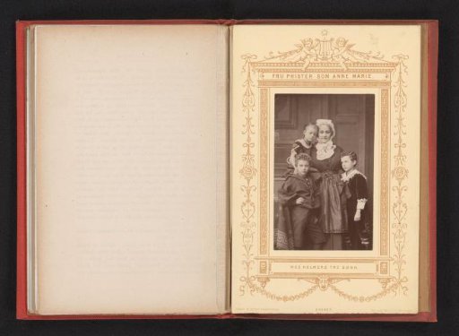 Portrait of the actress Louise Phister as Anne Marie with children in A Doll's House