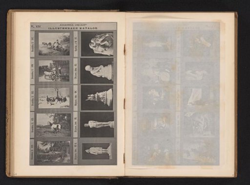Photographic reproduction of five paintings with animals and five sculptures