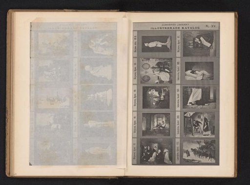 Photographic reproduction of a sculpture and nine paintings