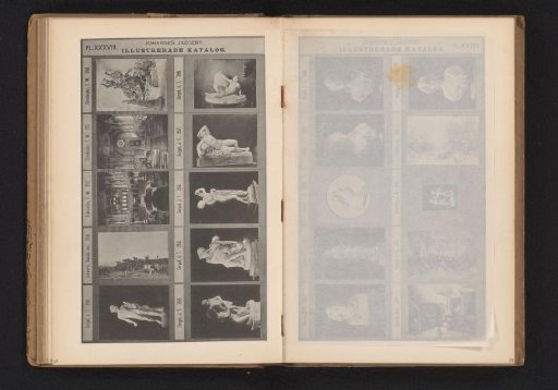 Photographic reproduction of seven sculptures, one painting and two interiors