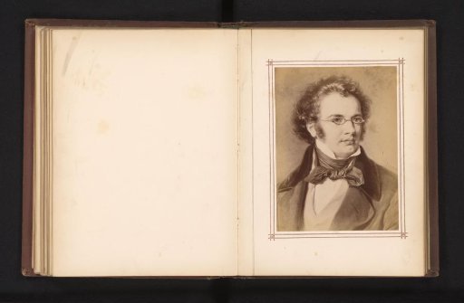 Photographic Reproduction of a Portrait of Franz Schubert by Carl Jaeger